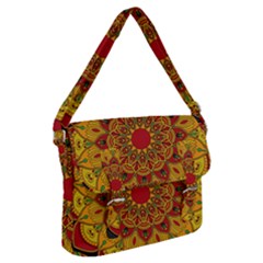 Mandela Flower Orange And Red Buckle Messenger Bag by ExtraGoodSauce