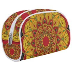 Mandela Flower Orange And Red Make Up Case (medium) by ExtraGoodSauce