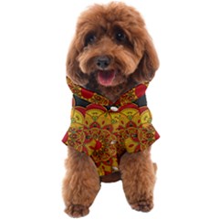 Mandela Flower Orange And Red Dog Coat