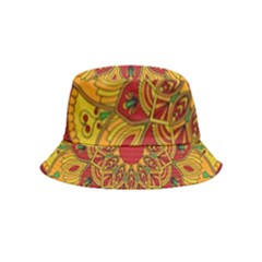 Mandela Flower Orange And Red Inside Out Bucket Hat (kids)