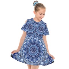 Mandela Flower Kids  Short Sleeve Shirt Dress by ExtraGoodSauce