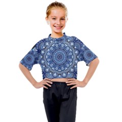 Mandela Flower Kids Mock Neck Tee