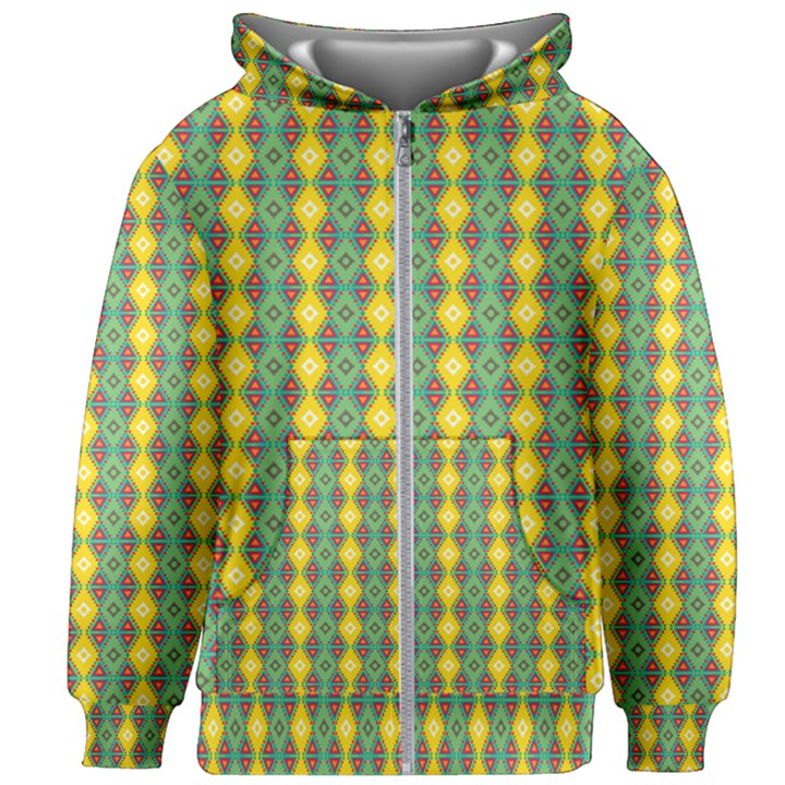 Native American Pattern Kids  Zipper Hoodie Without Drawstring