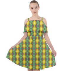 Native American Pattern Cut Out Shoulders Chiffon Dress by ExtraGoodSauce