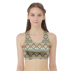 Native American Pattern Sports Bra With Border by ExtraAwesomeSauce