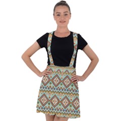 Native American Pattern Velvet Suspender Skater Skirt by ExtraGoodSauce