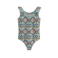 Native American Pattern Kids  Frill Swimsuit by ExtraGoodSauce