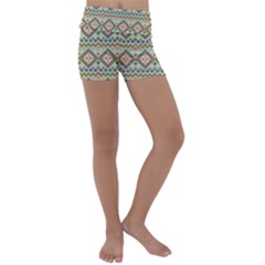 Native American Pattern Kids  Lightweight Velour Yoga Shorts by ExtraGoodSauce