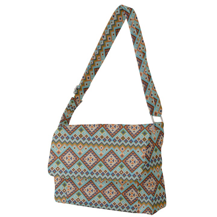 Native American Pattern Full Print Messenger Bag (L)