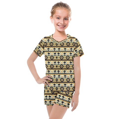 Native American Pattern Kids  Mesh Tee And Shorts Set by ExtraGoodSauce