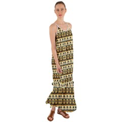 Native American Pattern Cami Maxi Ruffle Chiffon Dress by ExtraGoodSauce