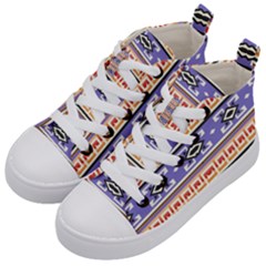 Native American Pattern Kids  Mid-top Canvas Sneakers by ExtraGoodSauce