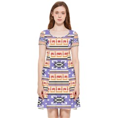 Native American Pattern Inside Out Cap Sleeve Dress