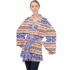 Native American Pattern Long Sleeve Velvet Kimono  by ExtraGoodSauce