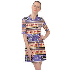 Native American Pattern Belted Shirt Dress by ExtraGoodSauce