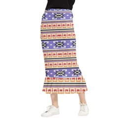 Native American Pattern Maxi Fishtail Chiffon Skirt