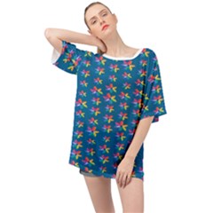 Rainbowcolor Oversized Chiffon Top by Sparkle