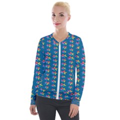 Rainbowcolor Velvet Zip Up Jacket by Sparkle