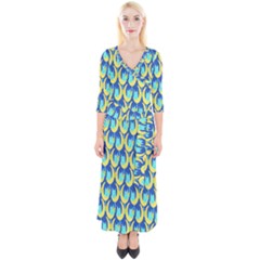 Catmoon Quarter Sleeve Wrap Maxi Dress