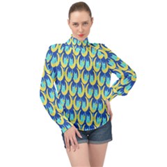 Catmoon High Neck Long Sleeve Chiffon Top by Sparkle