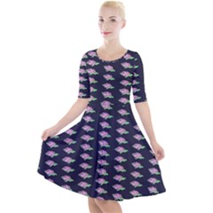 Nature Quarter Sleeve A-line Dress