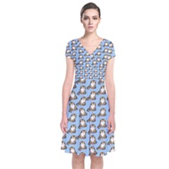 Cats Catty Short Sleeve Front Wrap Dress by Sparkle