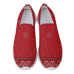 Red Bandana Women s Slip On Sneakers by TimeParadox