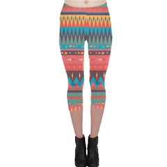 Native American Pattern Capri Leggings  by ExtraGoodSauce