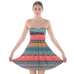 Native American Pattern Strapless Bra Top Dress by ExtraGoodSauce