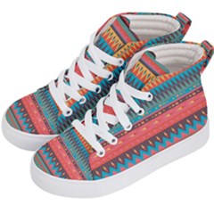 Native American Pattern Kids  Hi-top Skate Sneakers by ExtraGoodSauce