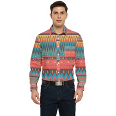 Native American Pattern Men s Long Sleeve Pocket Shirt  by ExtraGoodSauce