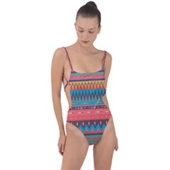 Native American Pattern Tie Strap One Piece Swimsuit by ExtraGoodSauce