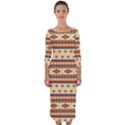 Native American Pattern Quarter Sleeve Midi Bodycon Dress View1