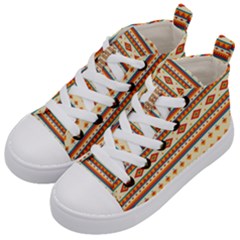 Native American Pattern Kids  Mid-top Canvas Sneakers by ExtraGoodSauce