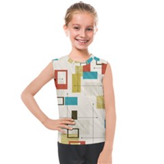 Retro Pattern Vintage Kids  Mesh Tank Top