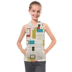 Retro Pattern Vintage Kids  Sleeveless Hoodie by ExtraGoodSauce