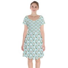 Summer Pattern Short Sleeve Bardot Dress by ExtraAwesomeSauce