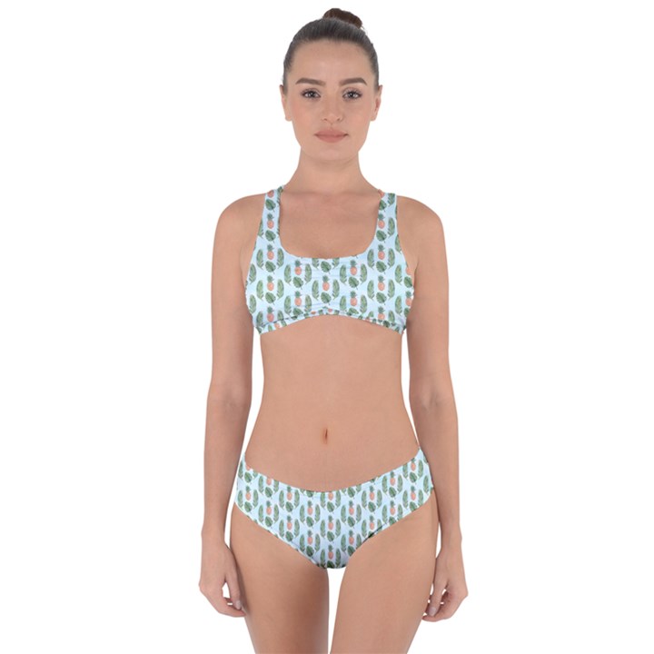 Summer Pattern Criss Cross Bikini Set