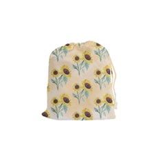 Sunflowers Pattern Drawstring Pouch (small) by ExtraGoodSauce