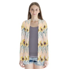 Sunflowers Pattern Drape Collar Cardigan by ExtraAwesomeSauce