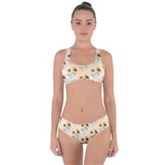 Sunflowers Pattern Criss Cross Bikini Set by ExtraAwesomeSauce