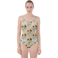 Sunflowers Pattern Cut Out Top Tankini Set by ExtraAwesomeSauce