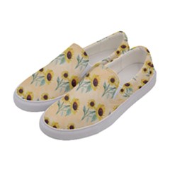 Sunflowers Pattern Women s Canvas Slip Ons by ExtraGoodSauce