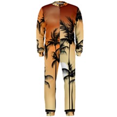 Sunset Palm Trees Beach Summer Onepiece Jumpsuit (men)  by ExtraGoodSauce