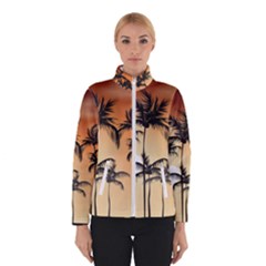 Sunset Palm Trees Beach Summer Winter Jacket by ExtraGoodSauce