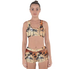 Sunset Palm Trees Beach Summer Racerback Boyleg Bikini Set by ExtraGoodSauce