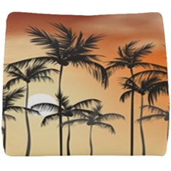 Sunset Palm Trees Beach Summer Seat Cushion by ExtraGoodSauce