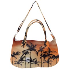 Sunset Palm Trees Beach Summer Removal Strap Handbag by ExtraGoodSauce