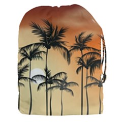 Sunset Palm Trees Beach Summer Drawstring Pouch (3xl) by ExtraGoodSauce