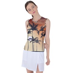 Sunset Palm Trees Beach Summer Women s Sleeveless Sports Top